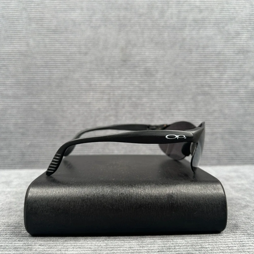 Ocean Pacific OP Wrap Sunglasses  Y2k Matte Black Rimless Shield Sport Dark Tint